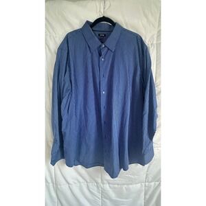 APT 9 Mens Blue White Stripe Button Down Shirt Big Tall 2XB Long‎ Sleeve Cotton